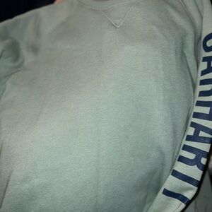 Carhartt Sage Green Crewneck with Navy Logo